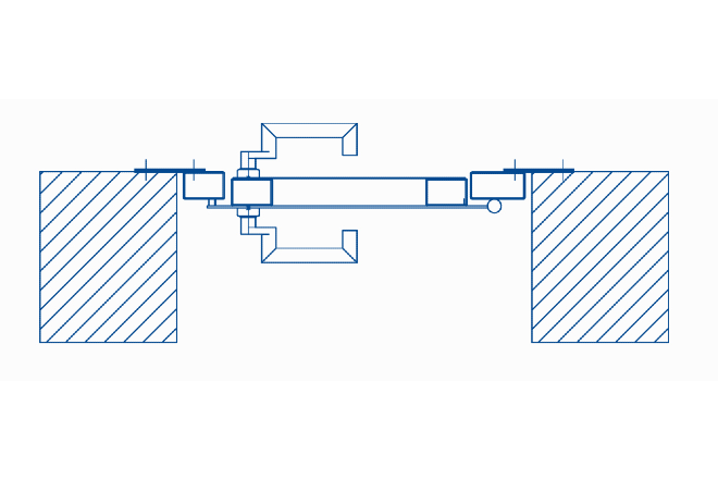Hochwassertür montiert bündig innen