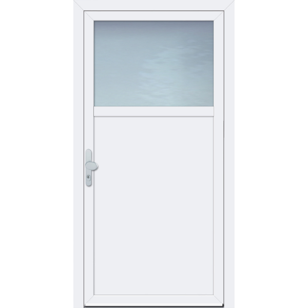 Nebeneingangstür aus Aluminium in Verkehrsweiß