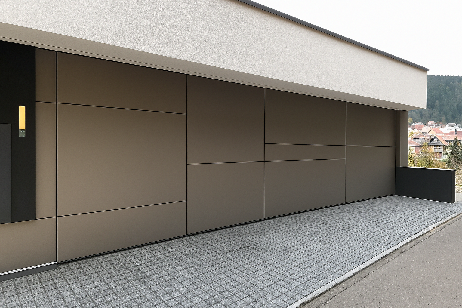 Fassadenbündiges Garagentor