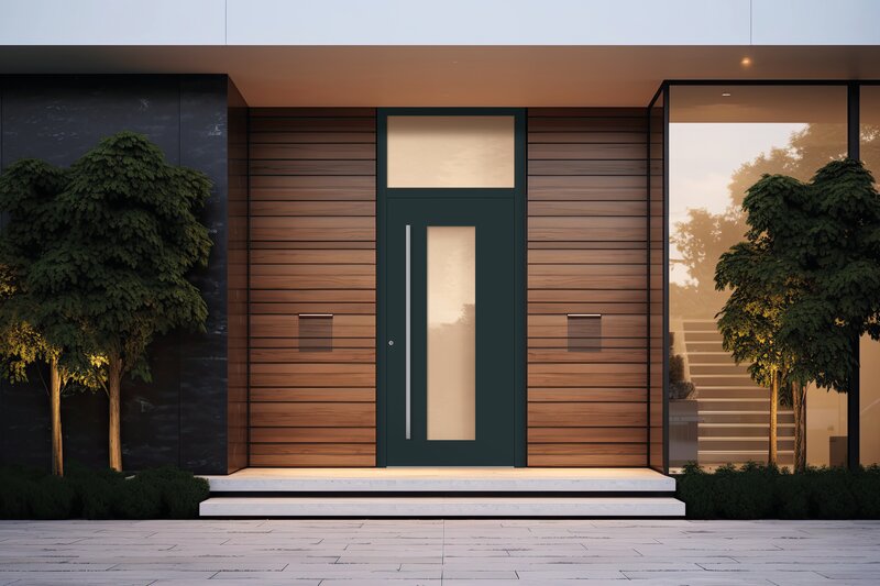 Aluminium Haustüre Eleganz in Anthrazit