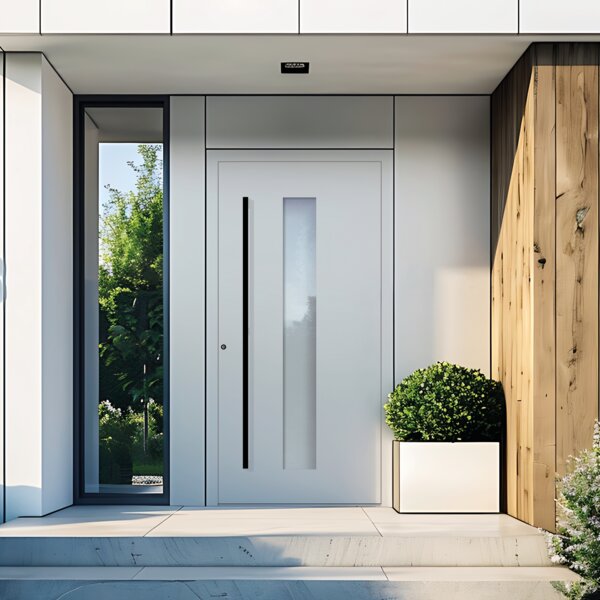 Graue Aluminium Haustür 